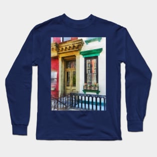 Hoboken NJ - Window With Reflections and Windowbox Long Sleeve T-Shirt